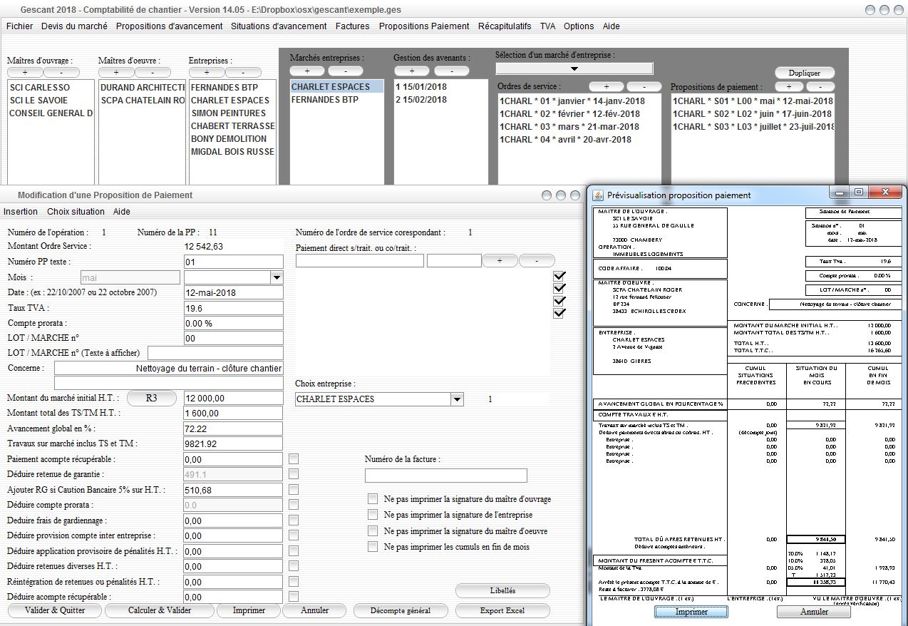 nouvelle version 14.05 de la gestion de chantier pour mac et pc
