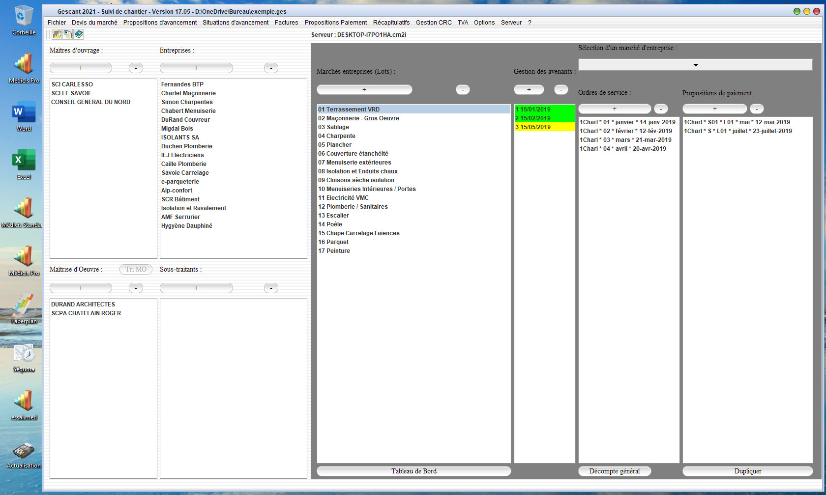 nouvelle version du logiciel de suivi et de gestion de chantier Gescant v17.05