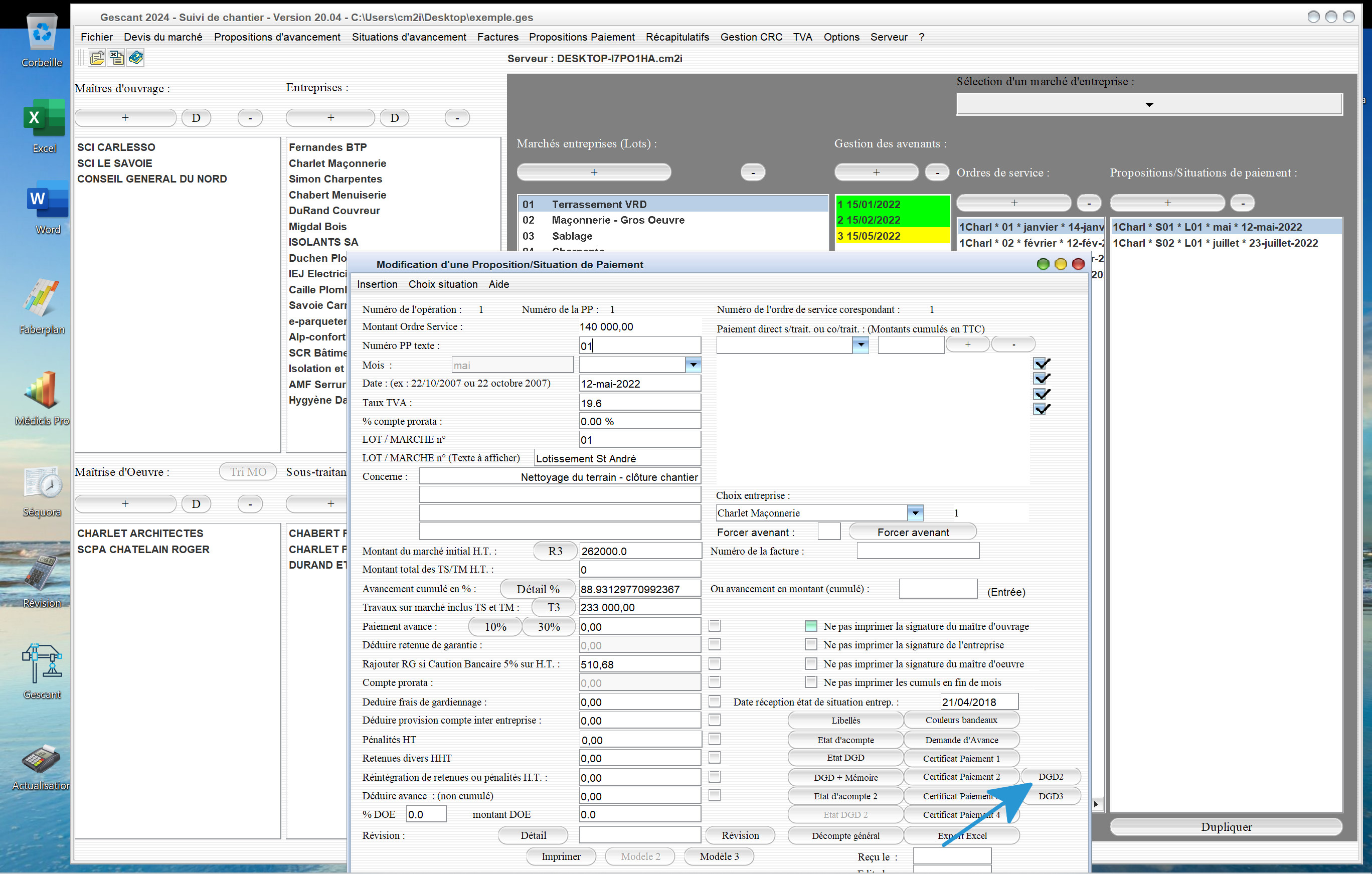 nouveau modèle 2 de décompte général définitif DGD dans le logiciel de suivi de chantier Gescant Mac et PC v20.04nouveau modèle 2 de décompte général définitif DGD dans le logiciel de suivi de chantier Gescant Mac et PC v20.04