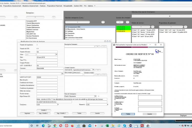 amélioration de la gestion des ordres de services du suivi de chantier Gescant mac et pc 16.15