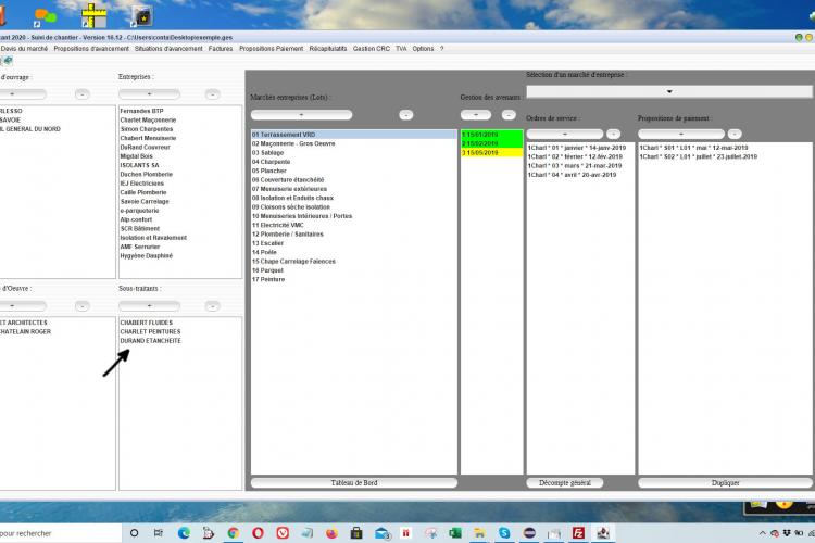 nouvelle gestion des sous-traitants dans le suivi de chantier Gescant mac et pc 16.12