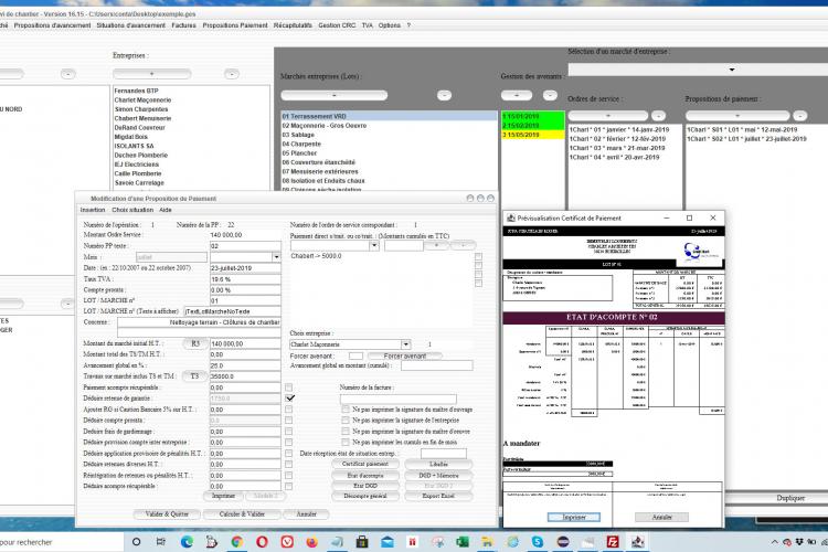 amélioration de la gestion des situations de paiement du logiciel de suivi de chantier gescant pour mac et pc 16.15