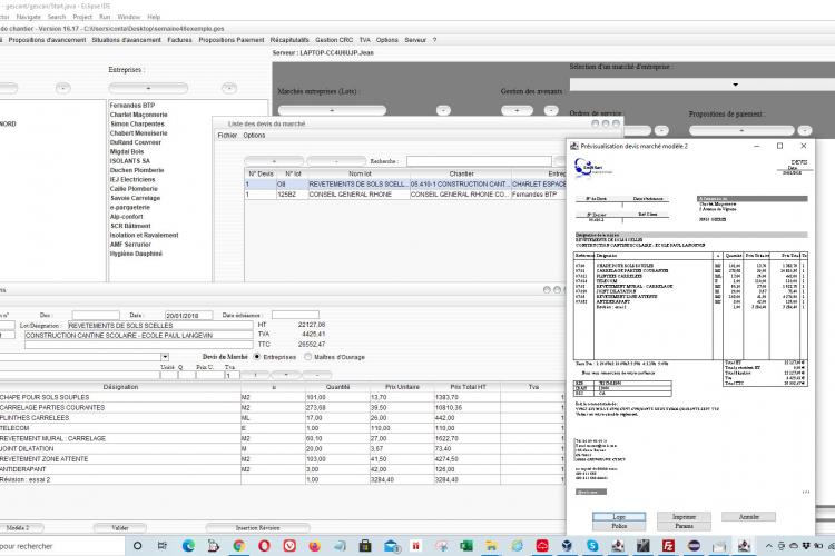 Amélioration du nouveau modèle de devis du suivi de chantier et facturation Gescant pour Mac et PC 16.17