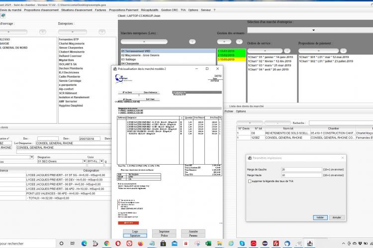 nouveau modèle de devis du suivi de chantier et de facturation Gescant Mac et PC 17.02