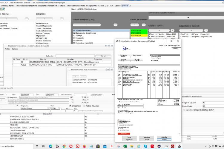 nouveau modèle de situation d avancement d suivi de chantier et de facturation Gescant Mac et PC 17.02