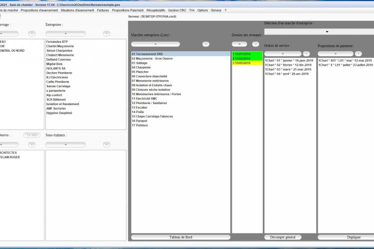logiciel de suivi de chantier et de facturation Gescant Mac et PC 17.04