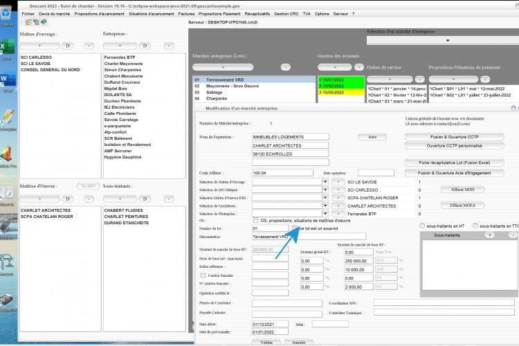 nouveaux OS, propositions et situations de Maîtrise d'Oeuvre sur le logiciel de suivi de chantier Gescant Mac et PC v19.16