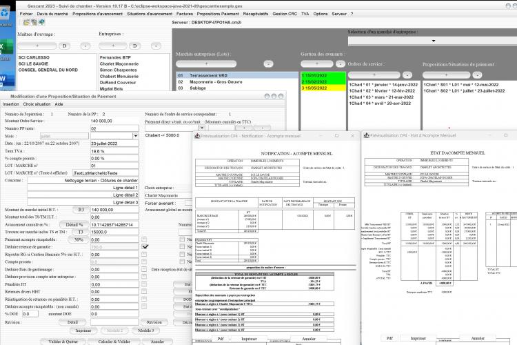 nouveau modèle de certificat de paiement n°4 du logiciel de suivi de chantier Gescant Mac et PC v19.17