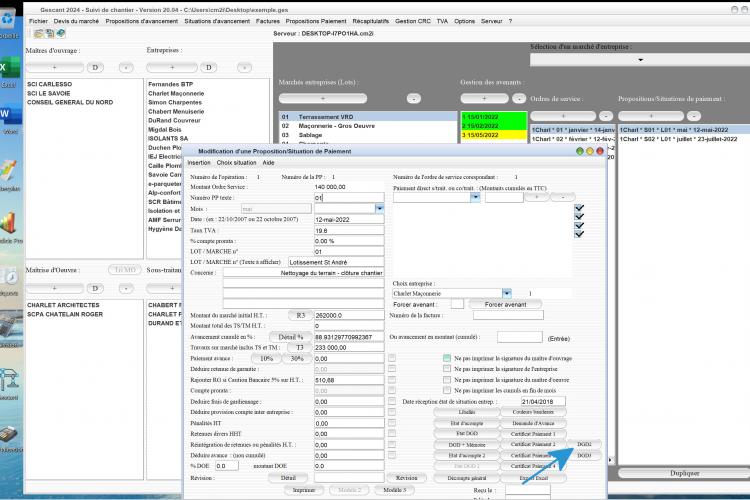 nouveau modèle 2 de décompte général définitif DGD dans le logiciel de suivi de chantier Gescant Mac et PC v20.04nouveau modèle 2 de décompte général définitif DGD dans le logiciel de suivi de chantier Gescant Mac et PC v20.04