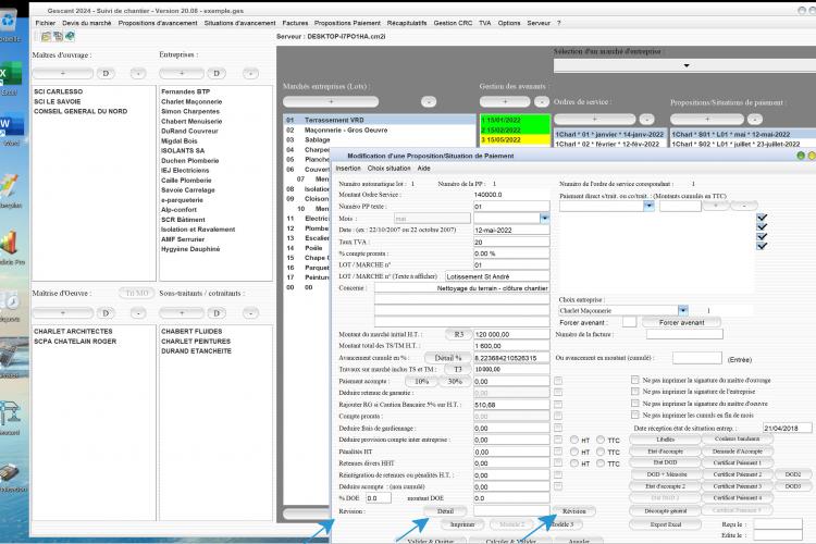 amélioration de la liaison du module de révision de prix du logiciel de suivi de chantier Gescant Mac et PC v20.08