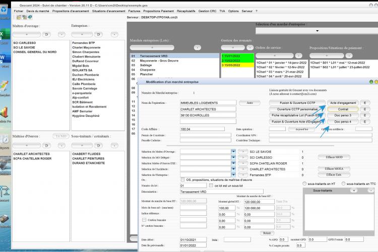 4 nouveaux documents perso du logiciel de suivi de chantier Gescant Mac et PC v20.12