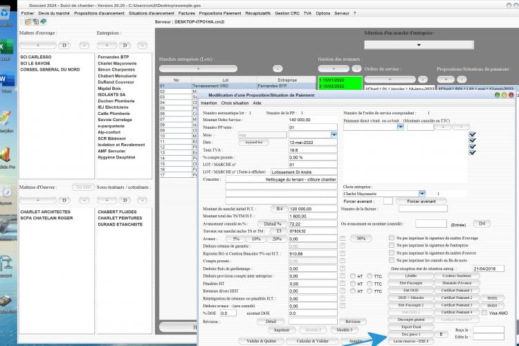 amélioration de la liaison de documents personnels avec les situations du logiciel de suivi de chantier Gescant Mac et PC v20.20