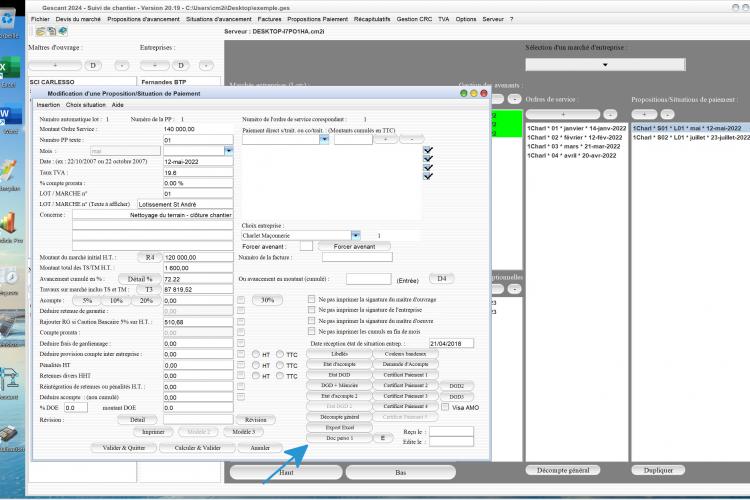 nouvelle liaison de document personnel dans les situations logiciel de suivi de chantier Gescant Mac et PC v20.19